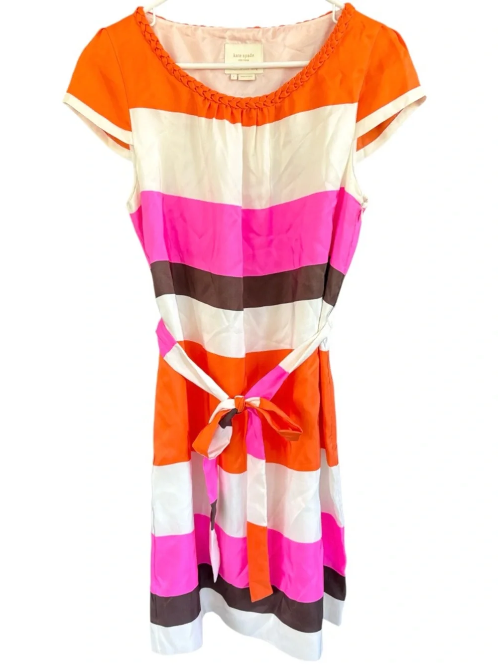 EUC Kate Spade Silk Betty Striped Dress Size Medium Retail $355.00